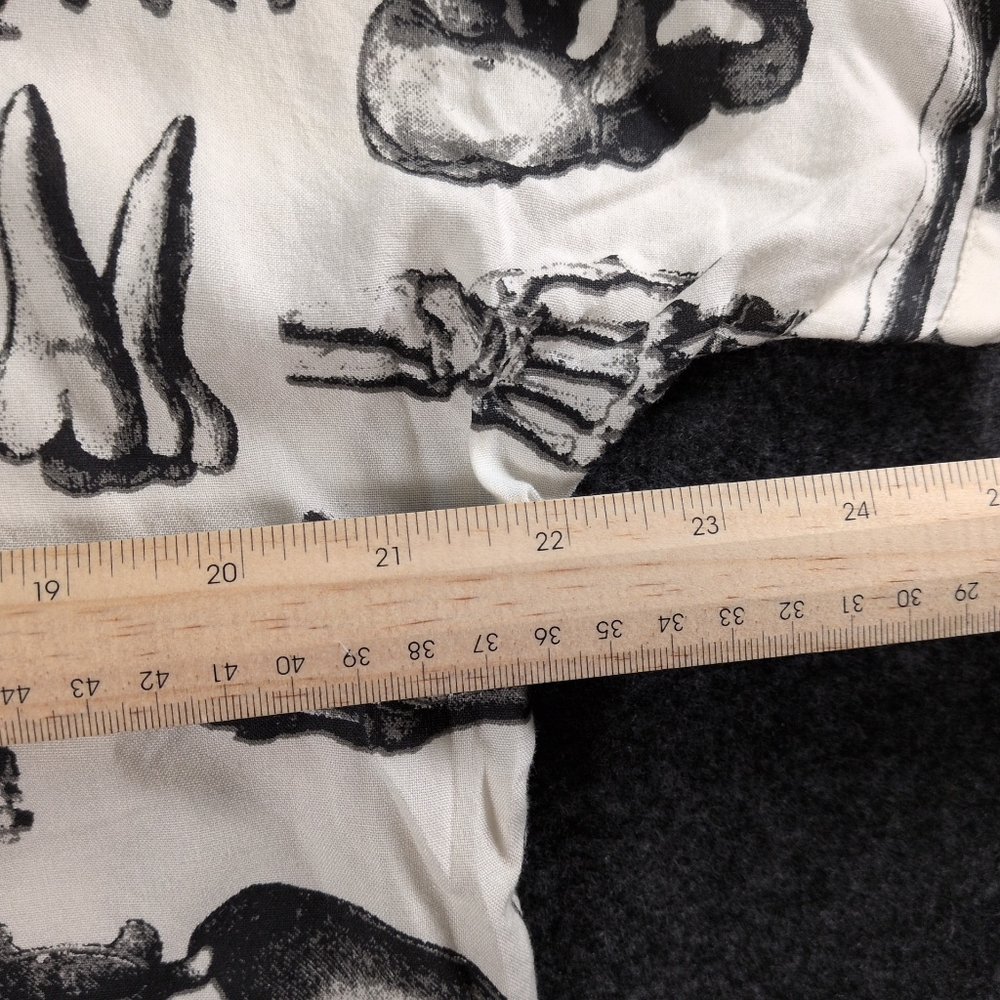 Anatomical Skeleton Sepia Boxy Girls Crop Button-Up - Picture 5 of 8